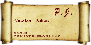 Pásztor Jakus névjegykártya